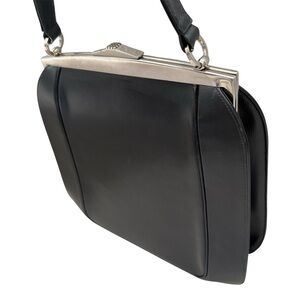 SCHIAPARELLI Rare Vintage 50’s MCM Handbag Purse Lucite Collectible Black Silver